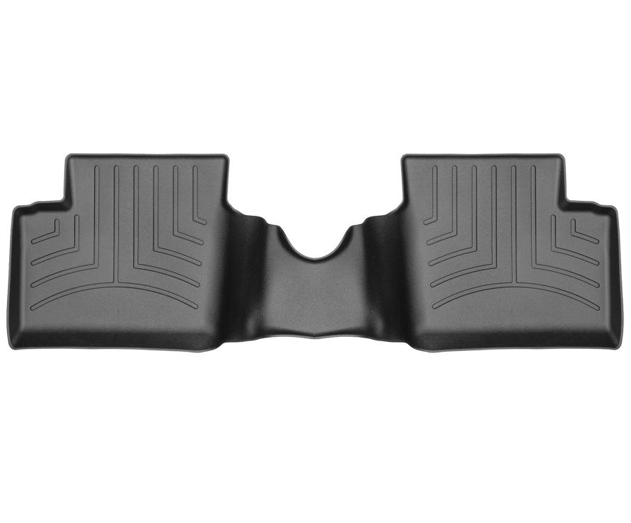 Schwarze, maßgeschneiderte WeatherTech-Fußmatten für den Rücksitz des Renault Clio BJA (Modelljahre 2019–2025)