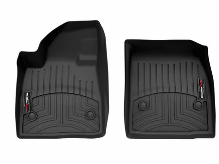 Maßgeschneiderte schwarze „Cadillac Optiq“-Fußmatte für die 1. Reihe von WeatherTech