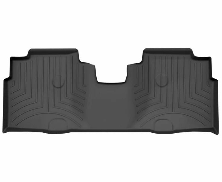 Maßgeschneiderte schwarze „Cadillac Optiq“-Fußmatte für den Rücksitz von WeatherTech
