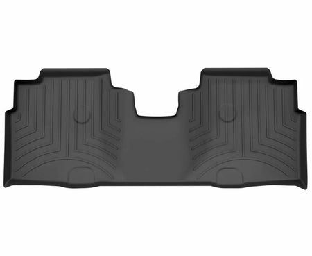 Maßgeschneiderte schwarze „Cadillac Optiq“-Fußmatte für den Rücksitz von WeatherTech