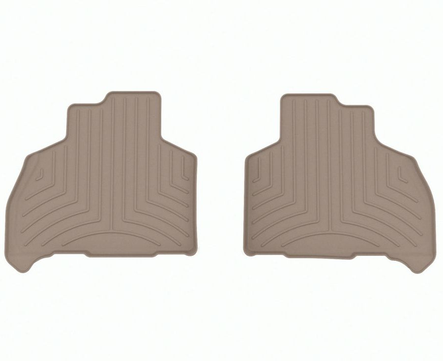 Maßgeschneiderte WeatherTech-Fußmatten für den BMW X7 in der Farbe „Tan“ für den Rücksitz am Fahrersitz (6-Sitzer-Konfiguration)