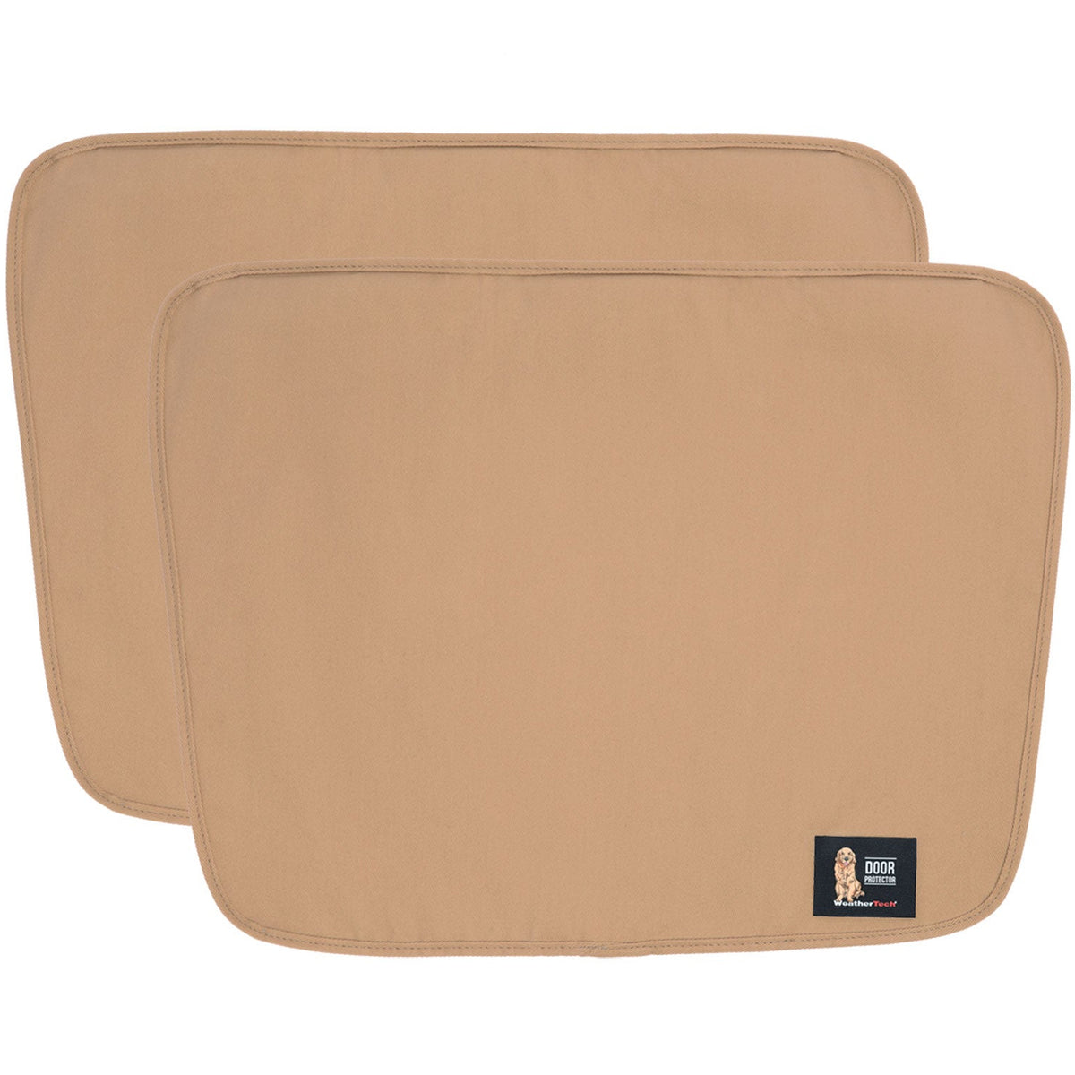 2 protections de portières latérales de couleur beige de la marque WeatherTech