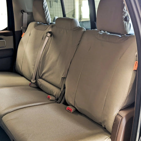 Tan TigerTough Dodge Durango 2nd row seat cover, 100% waterproof, fireproof in cordura