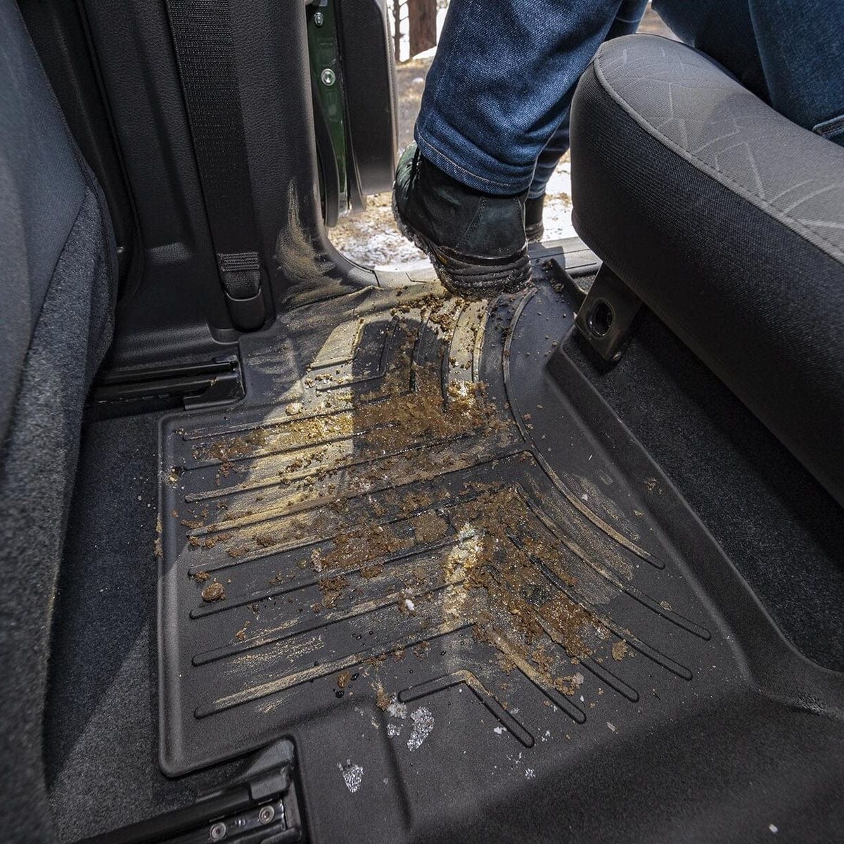 WeatherTech FloorLiner Custom Floor Mat – 3rd Row, Part 448873, High-Density TPO, USA Made